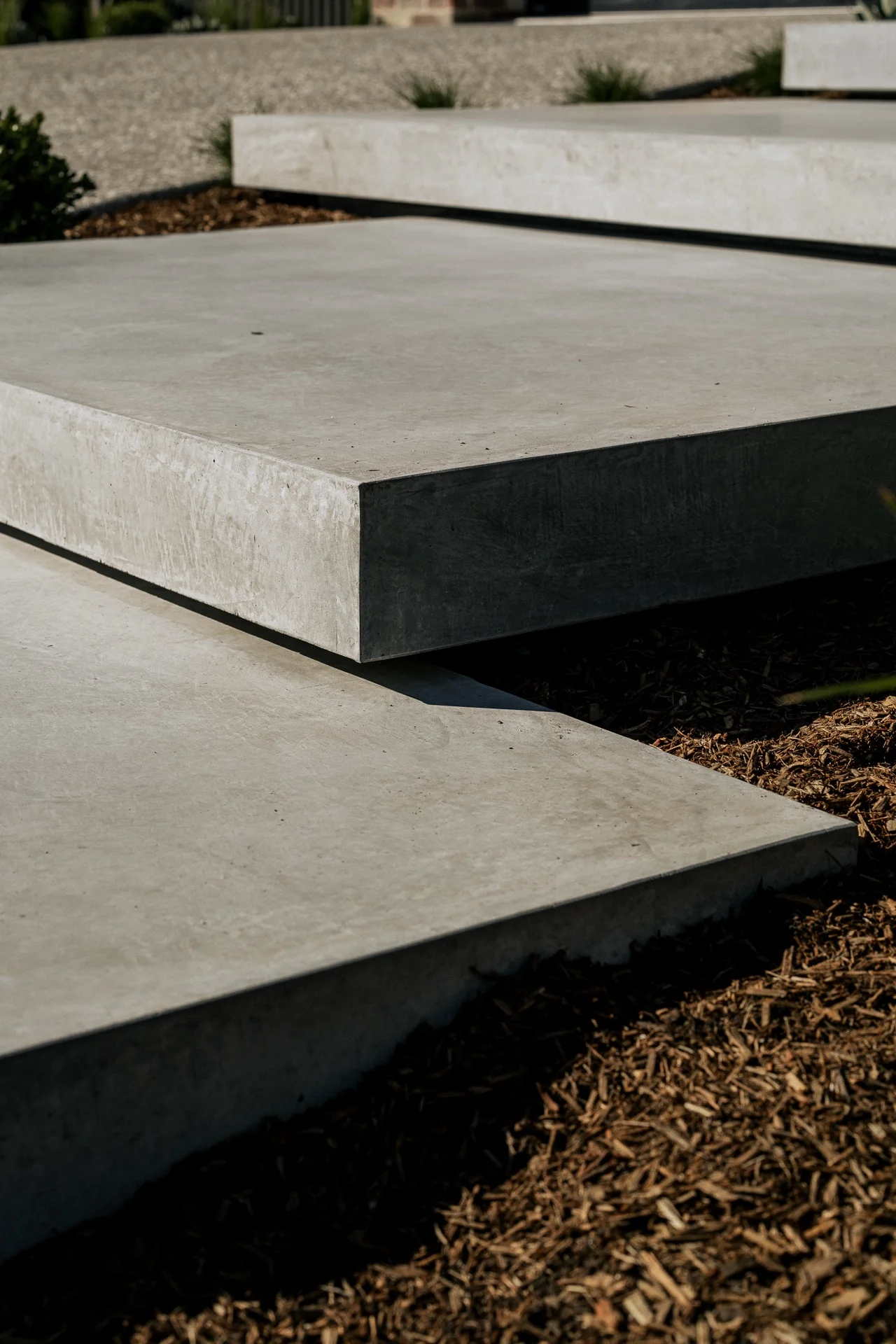 Completed architectural concrete stair detail
